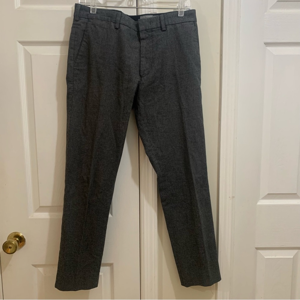 Club Monaco Davis Slim Fit Pant Grey and Black Plaid Size 30/30
